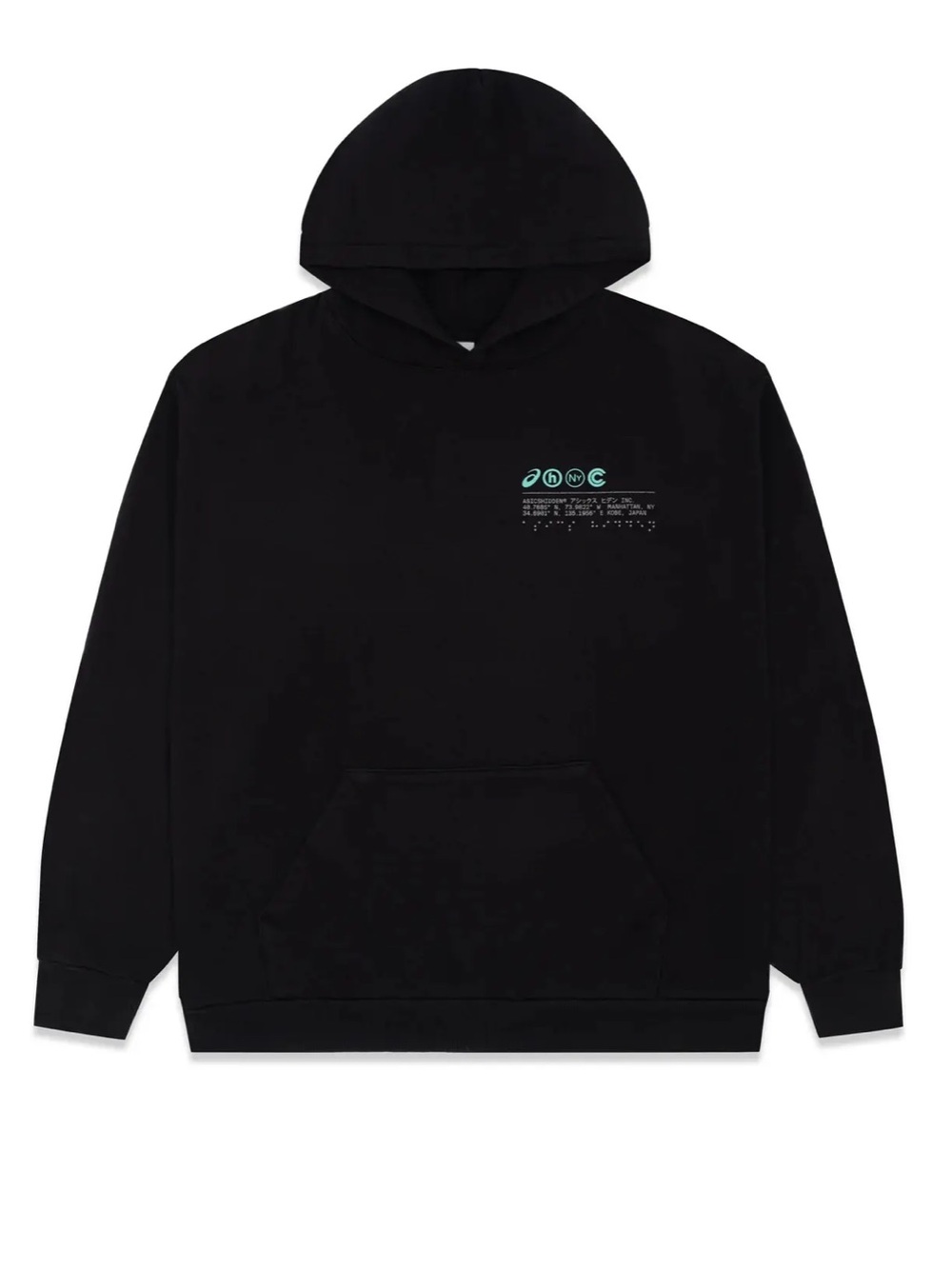 ASICS x Hidden fossilized Black Graphic Hooded Sweatshirt